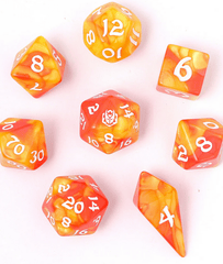Wyrmforged Rollers - Rounded Edge 8 piece Polyhedral Dice Set - Fae Candy